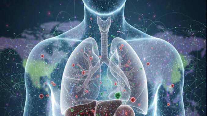 Körper mit Mikroplastik Partikeln